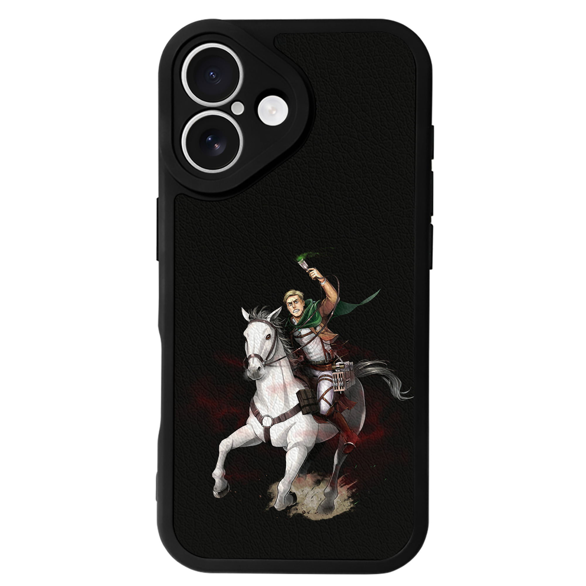 （画像用） 進撃の巨人 エルヴィン・スミス Attack on Titan Erwin Smith 【iPhone 16シリーズ対応】シリコンスマホケース（レザー調） 材質：シリコン